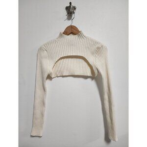 Pretty Garden off white mock neck bolero top S